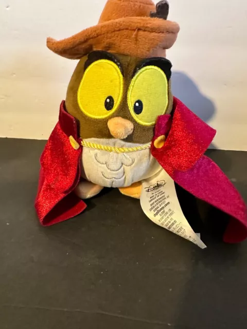 Disney Store Sleeping Beauty Plush/Stuffed Owl In Prince Cape/hat.  6"