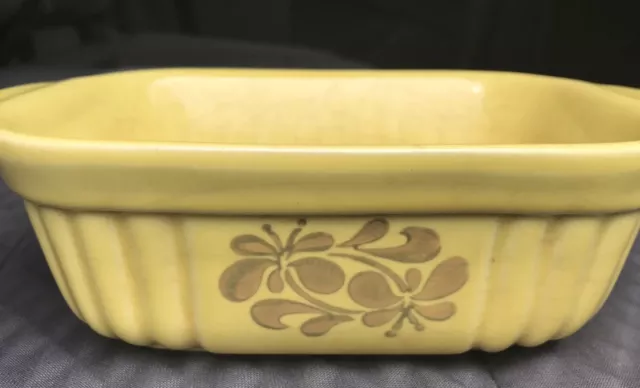 Pfaltzgraff Village Bakeware Dish FTDA 16 Oz Yellow Mini Loaf Pan Vintage 1983