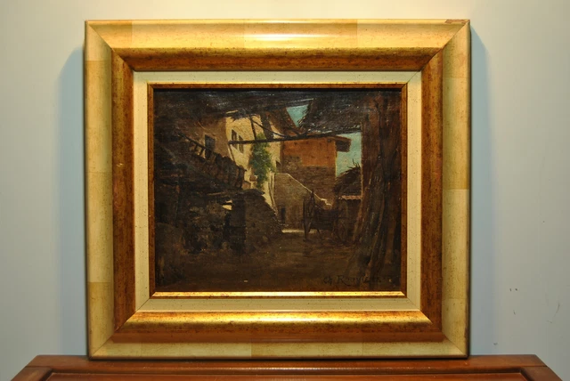 Tableau huile sur toile représentant ne scène de basse cour