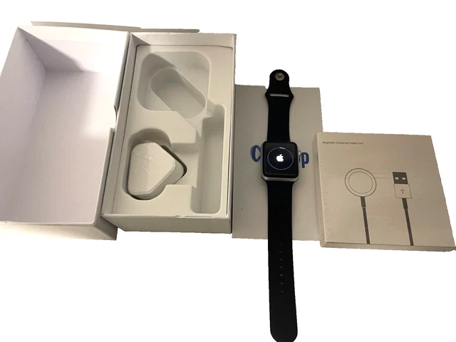 Apple iwatch series 3 42mm Silver with new Black strap