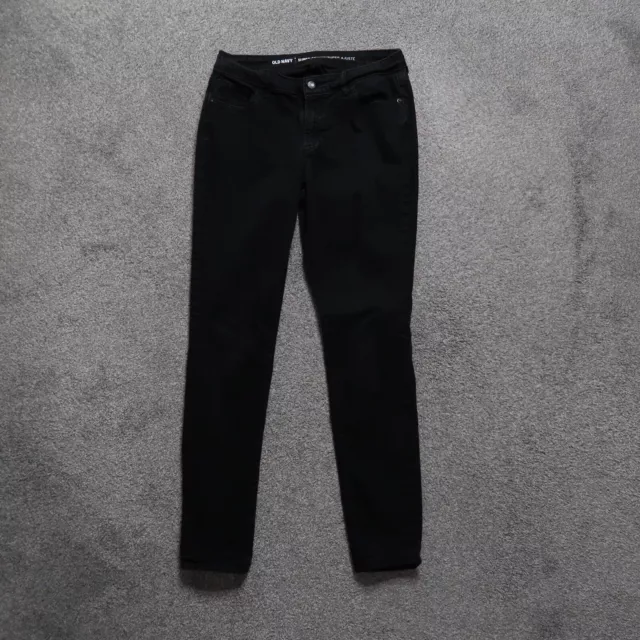 Old Navy Super Skinny Mid-Rise Jeans Black Stretch Denim Women's 4