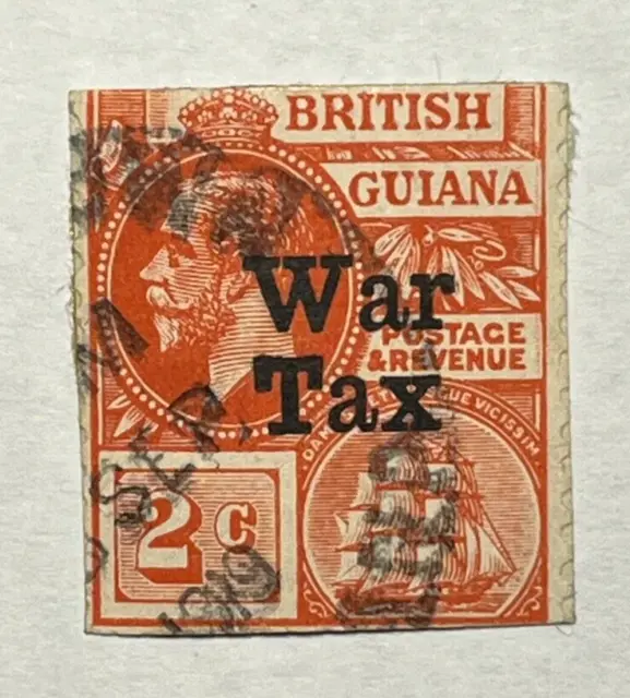 British Guiana Scott MR1 / SG 271 Stamp - War Tax Overprint 1918 KGV Used 47_14