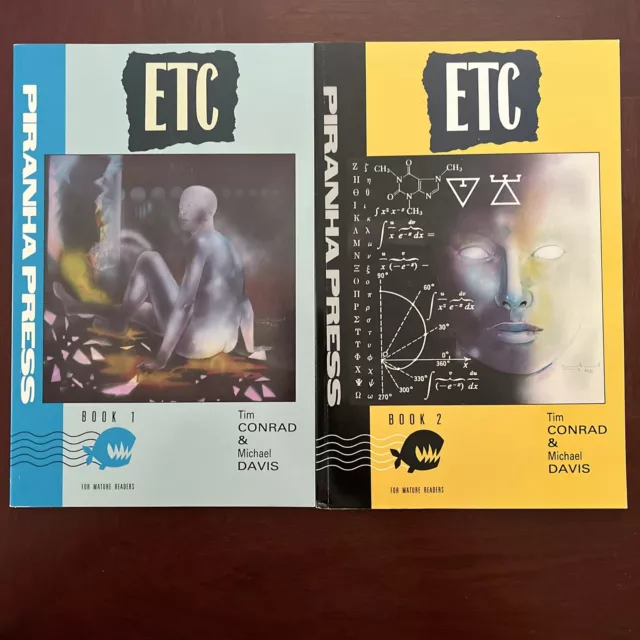 ETC Book 1 and  2 Piranha Press Tim Conrad Michael Davis Graphic Novel Mature