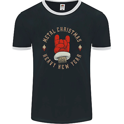 Metal Christmas Heavy Rock Music Guitar Mens Ringer T-Shirt FotL