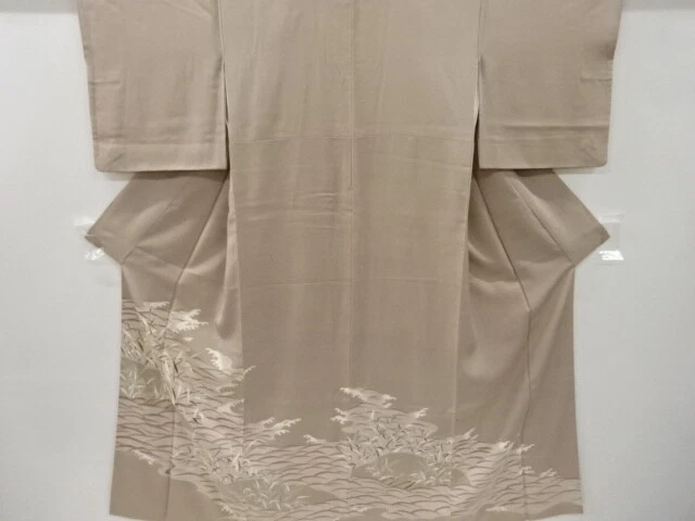 5994822: Japanese Kimono / Vintage Iro-Tomesode / Embroidery / Rough Wave & Boat