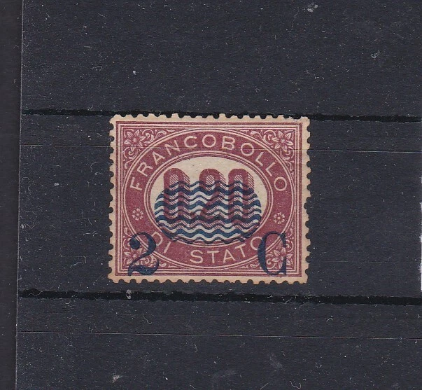 ITALY (2f5) SG 25 - 1878 1c on 0.20 - mint - pulled perf & tine gum as usual