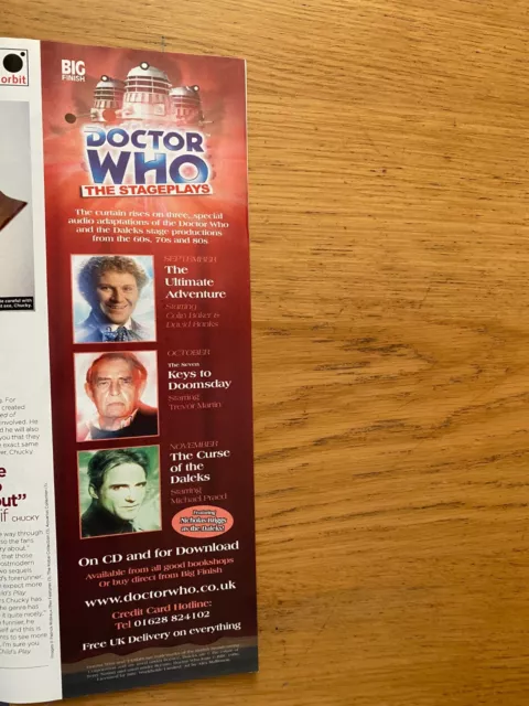 (Pada6) Advert 11X5" Doctor Who The Stageplays