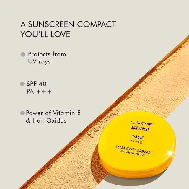 Lakme Sun Expert Ultra Matte Spf 40 Pa+++ Compact, Non Greasy Non Sticky  7g
