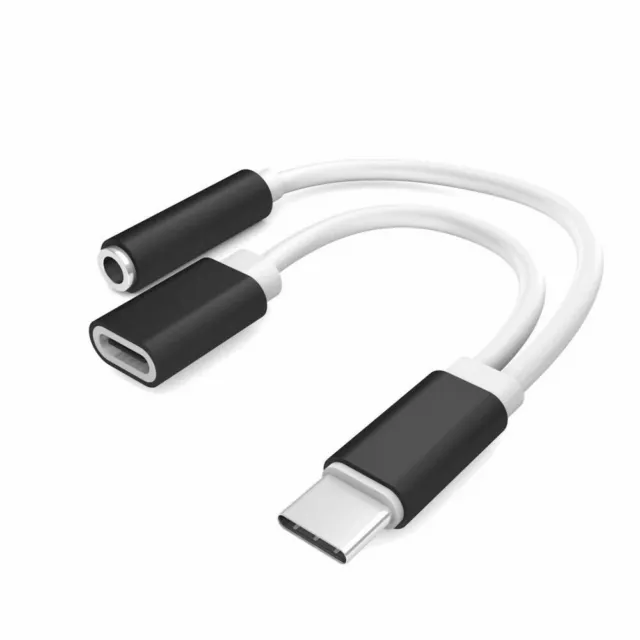 Adaptador Conversor Cable 3 En 1 Tipo Usb C Macho A Usb C Hembra Y Audio 3.5 Mm