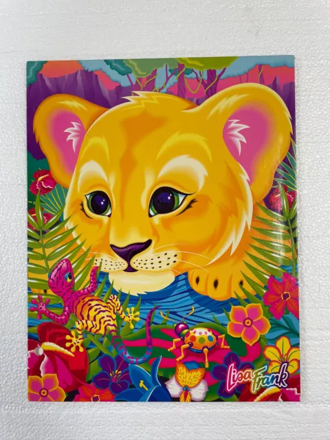 Lisa Frank Yelllow Lion Cub Gecko Jungle Vintage Rain Forest Folder Portfolio