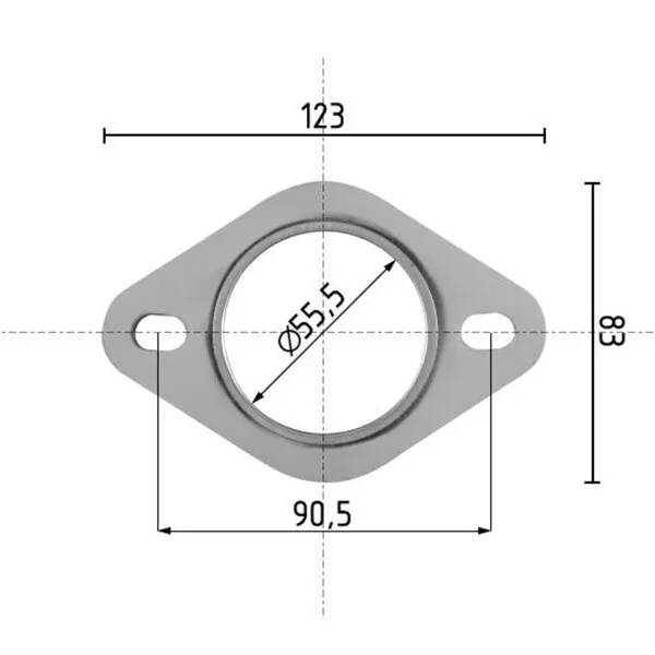 Auspuff Flansch Dichtung Nr.10 Krümmerdichtung für Rohr 50 - 55 mm 2 Loch