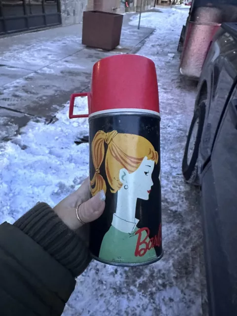 1962 original barbie thermos metal with lid mattel