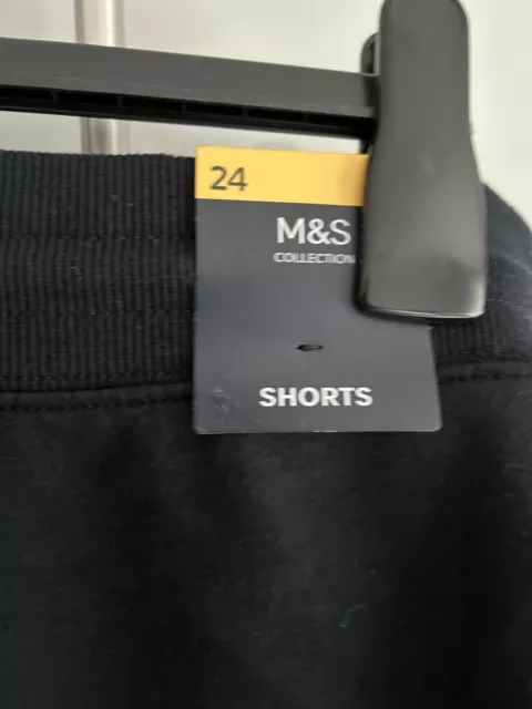 MARKS AND SPENCER Ladies Black Jersey Shorts Size 24 $7.60 - PicClick
