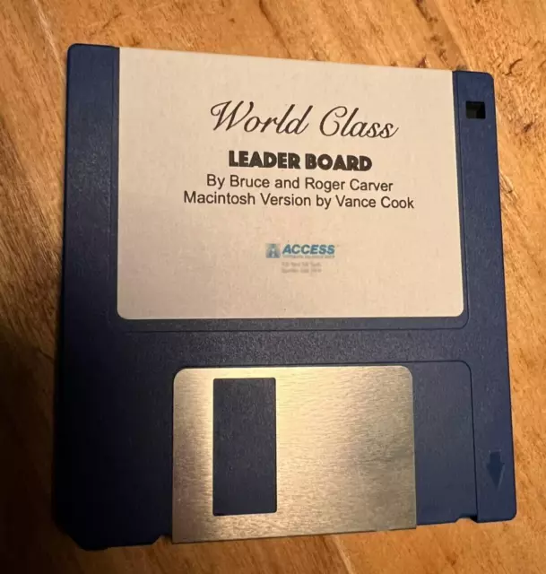 World Class Leader Board - Vintage 400K Floppy Disk Game For Apple Macintosh 