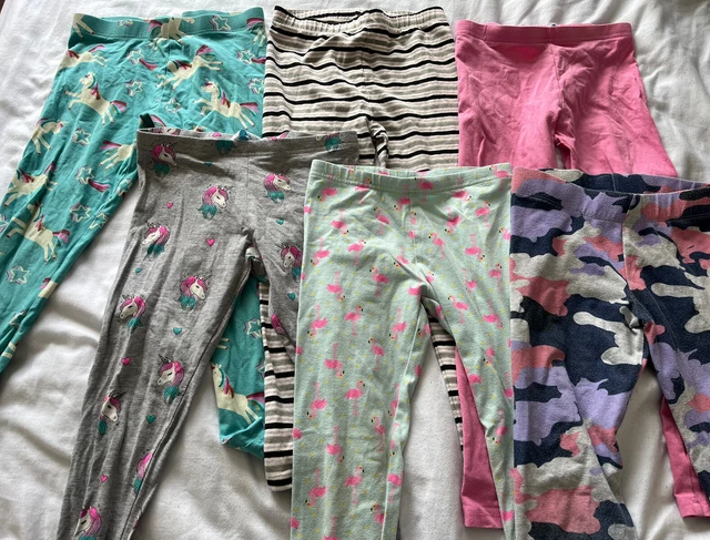 Pacchetto leggings bambina età 6-7 unicorni, fenicotteri