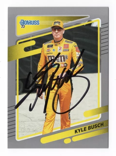 AUTOGRAPHED Kyle Busch 2022 Donruss Racing Gray Parallel Insert NASCAR Card COA