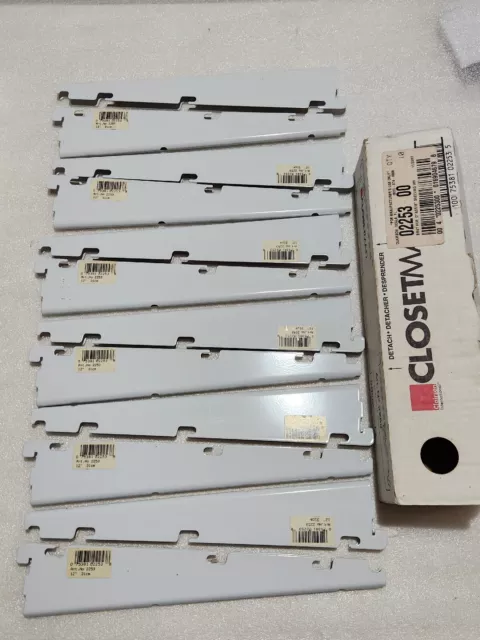 12 NOS - 12 & 16"  Closetmaid Shelf Support Bracket. Art. No. 2253. 31 cm.