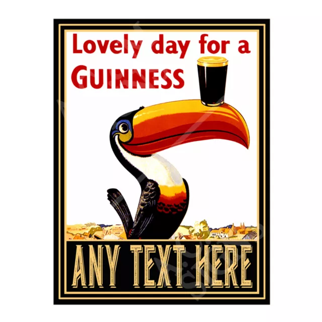 Personalised Home Bar Pub Metal Tin Sign Plaque Guinness Toucan Man Cave 3507PER