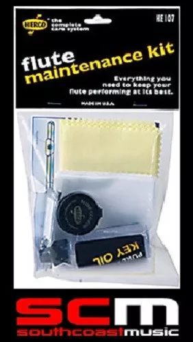Herco Flute Maintenance Care Kit Cork / Slide Grease Key Oil Clean Brush Cloths