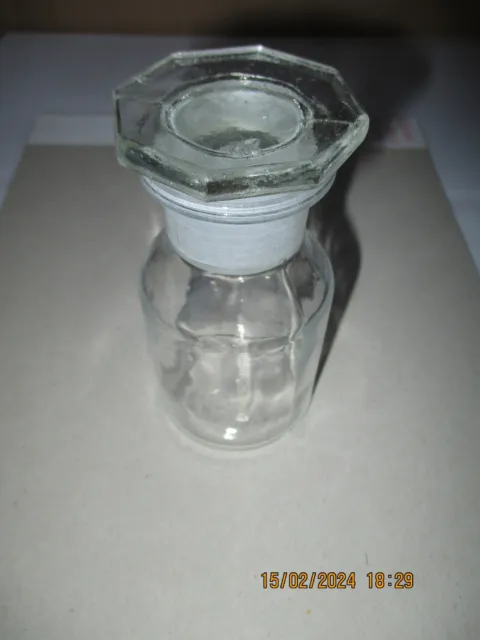 Apothekerglas Flasche, Klarglas, 100 ml, mit Stopfen, Labor