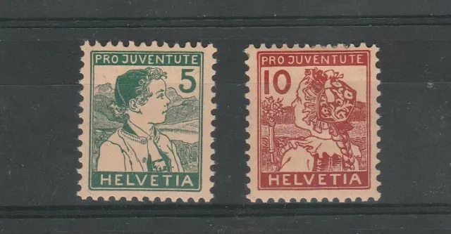 1915 Schweiz Helvetia pro Juventute Trachten Kantone 2 Werte Mlh MF55387