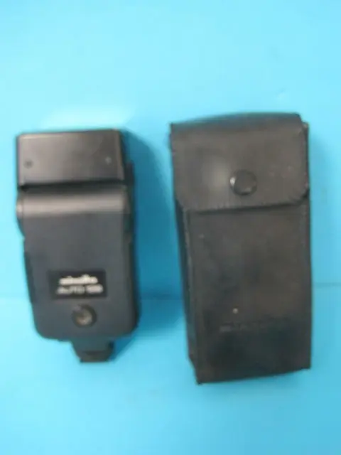 Vintage Minolta Camera Shoe Mount Flash Photoflash Unit Auto 128 w/Case