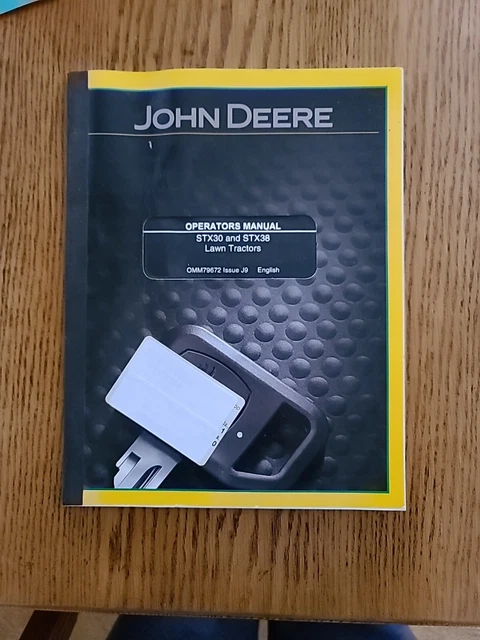 John Deere Operators Manual For STX30 and STX38 OMM79672 J9
