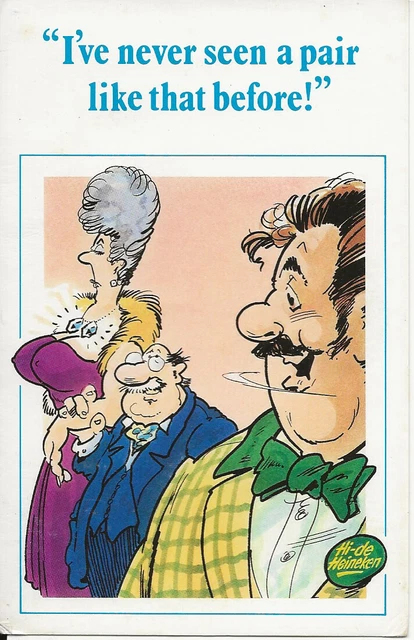 Advert, Heineken Lager, Comedy based on TV show Hi-De-Hi, art style postcard