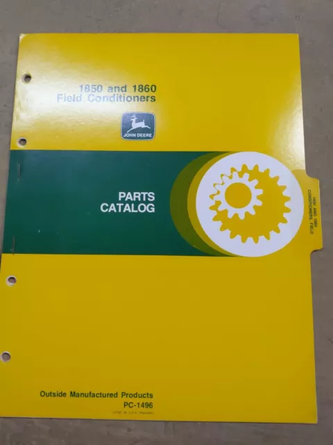 John Deere 1850 & 1860 Field Conditioners Parts Catalog, PC-1496