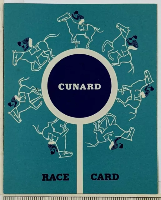1959 Cunard Steam Ship Line Co Carinthia Racing Club Race Card Entertainment Vtg