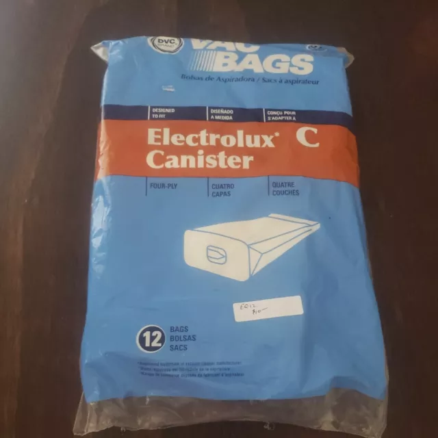 DVC Brand Vacuum Bags Electrolux C Canister Four-Ply 12 Bags Brand New Sealed