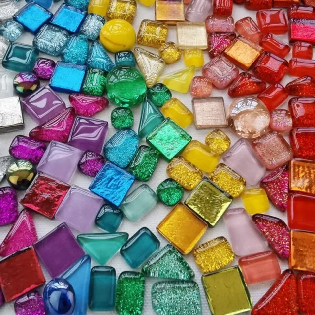 200G Mixed Crystal Glass Mosaic Tiles Kitchen Bathroom DIY Art Craft Supplies