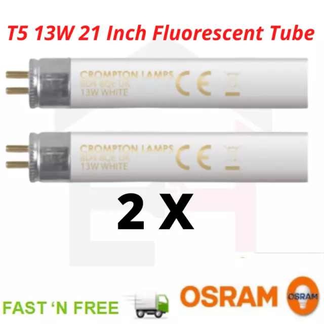 Crompton 2X T5 13W 21 Inc Fluorescent Tube Replacement Standard And Cool White