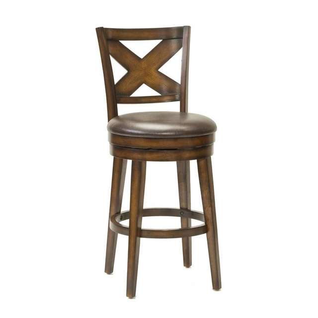 Wood Swivel Bar Height Stool, Rustic Oak
