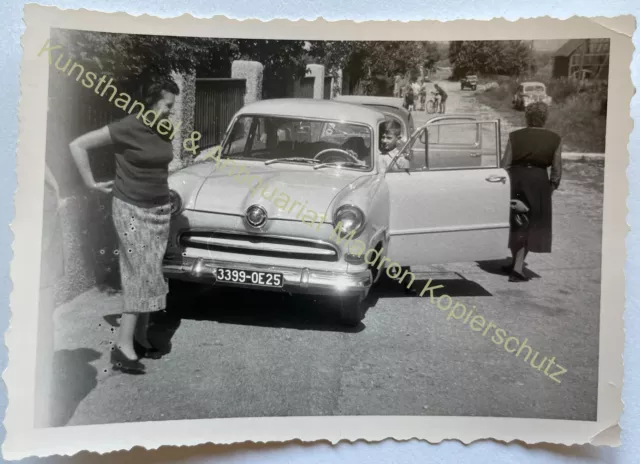 orig. Foto um 1955 Auto Automobil Oldtimer Saarbrücken