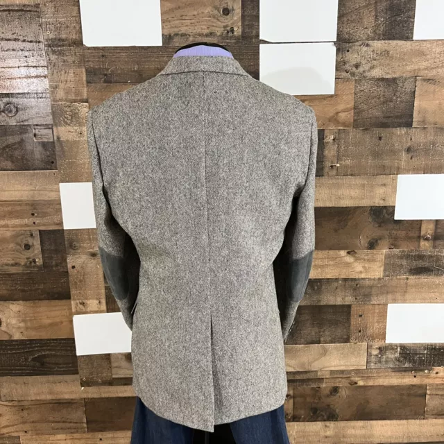 Vintage Farah Sport Coat Blazer Donegal Tweed Jacket Mens 42R Speckled Grey 2