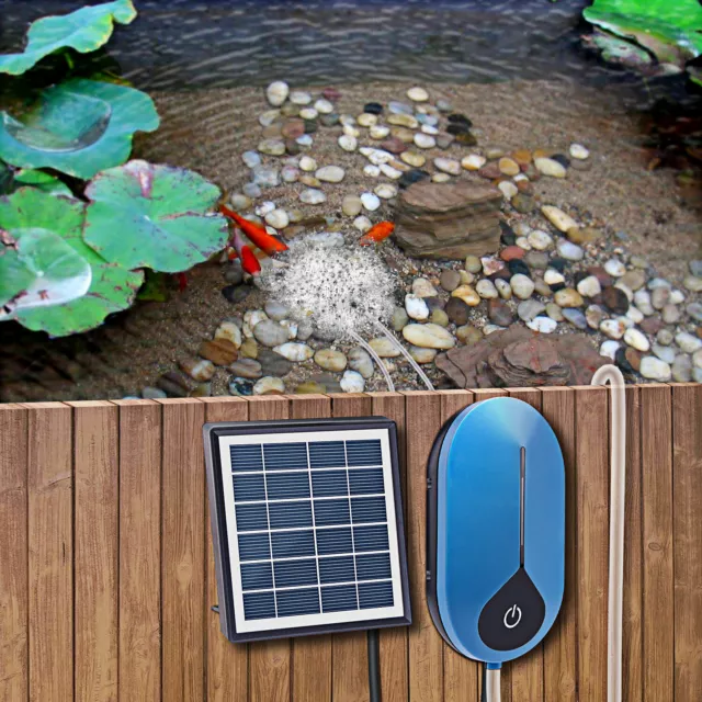 Solar Powered Oxygenator Aerator Air Pump Oxygen Kit Outdoor Pond Fish Tank 2