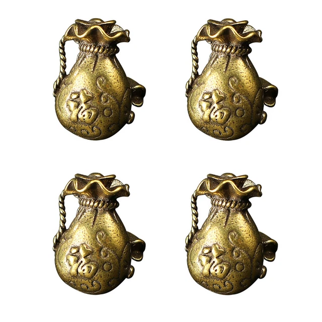 4 Pcs Schlüsselanhänger Schmuck 2.4X1.8X1.4CM Messing