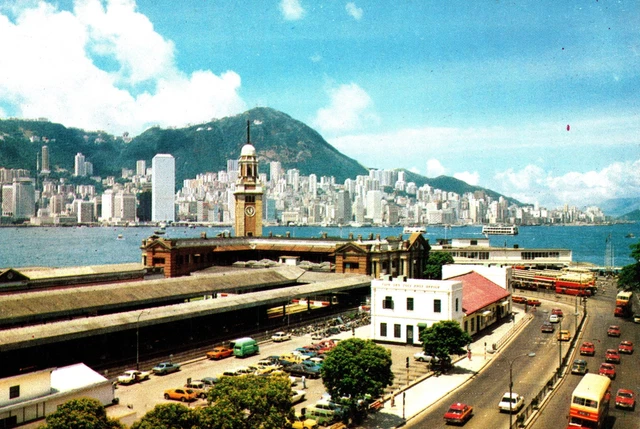 Continental Size Postcard The Canton Railway Terminal At Kowloon With View