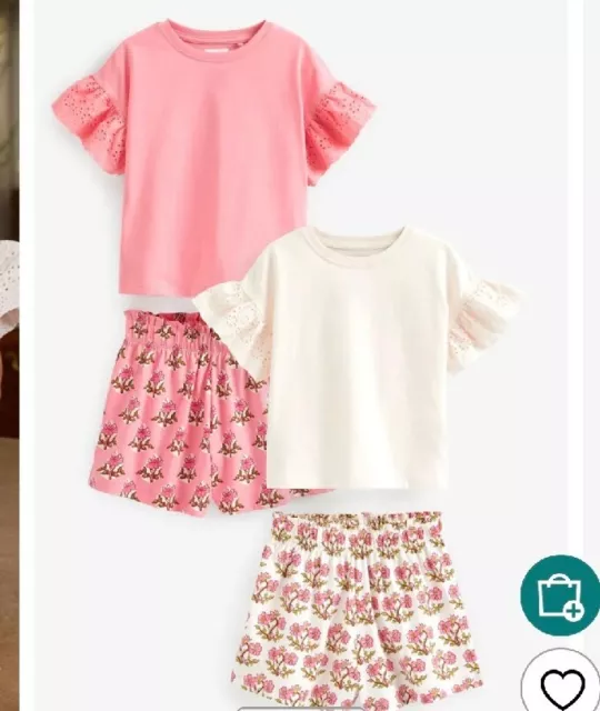 Set pigiami corti estivi floreali rosa Next età 4-5 anni nuovi con etichette 🙂