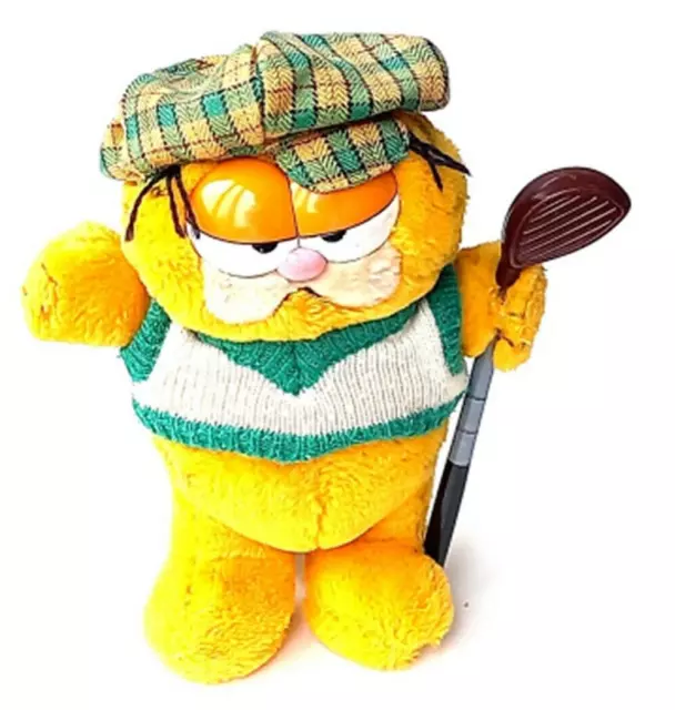 Garfield Dakin GOLFER Plush Soft Toy Jim Davis Vintage 1980's