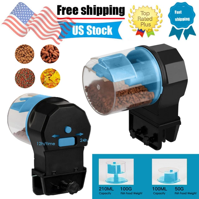 ADJUSTABLE AUTO FISH Feeder Feeding Aquarium Tank Automatic Food ...
