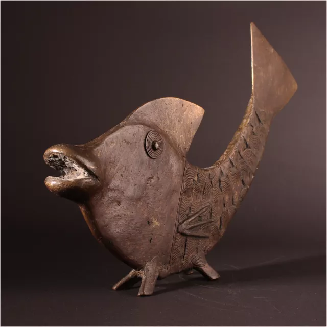 13042 Size Bobo Bronze Figure Fish Burkina Faso Lost Form 2,2kg 3