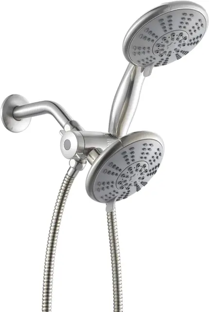 Ana Bath 5-Inch Anti-Clog High Pressure LARGE Dual Shower Head with Handheld Spr