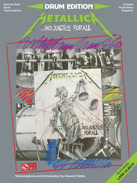 Metallica And Justice for All Drum Sheet Music Lars Ulrich 9 Rock Songs Book