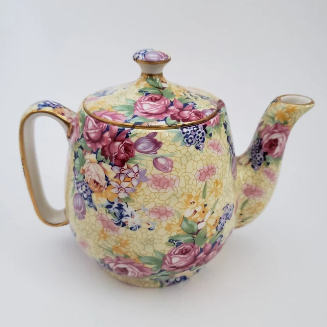Royal Winton Grimwades Welbeck  Breakfast Set Individual Teapot Tray Chintz 1995 3