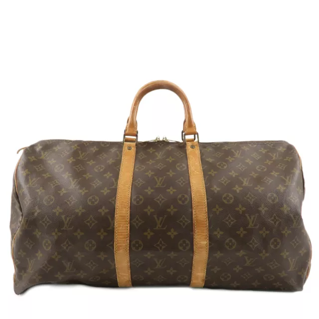 Authentic Louis Vuitton Monogram Keep All 55 Boston Bag Brown M41424 Used F/S