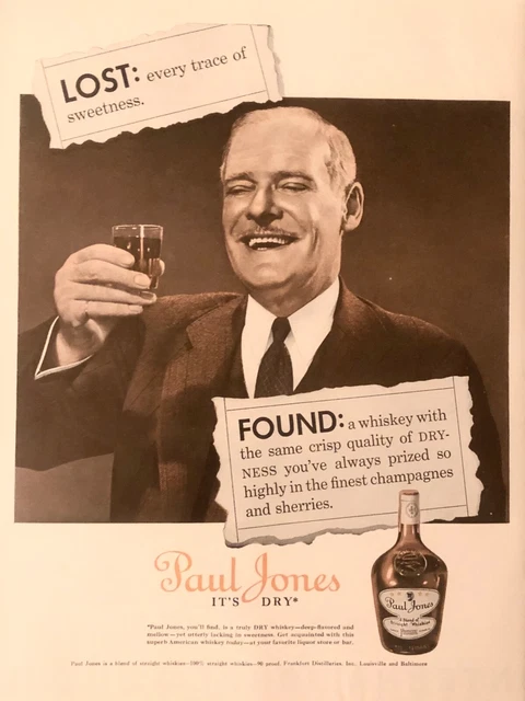1938 Paul Jones Whiskey "Every Taste Of Sweetness!" Vintage Ad