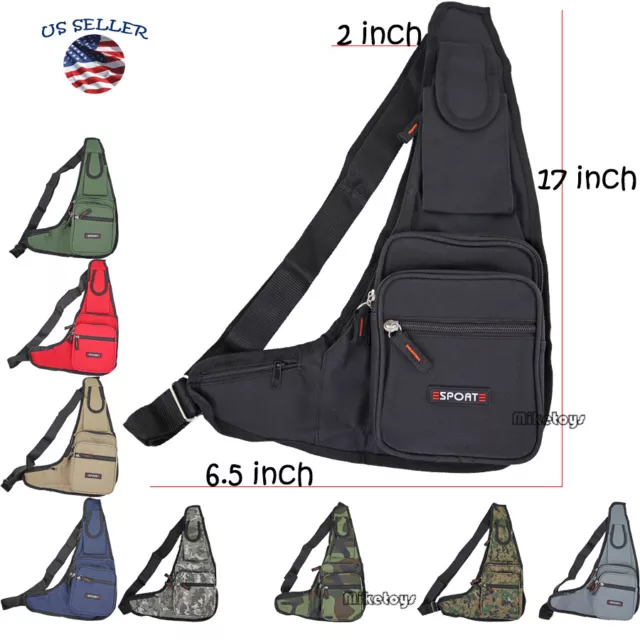 Mens Womens Sling Bag Chest Shoulder Backpack Fanny Pack Crossbody Travel (3306)