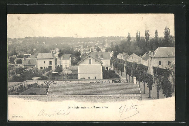 CPA L´Isle-Adam, Häuser an einer Allee